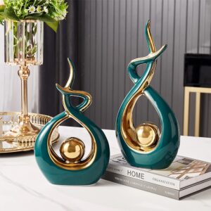 New Design Decoration Ornaments Luxury Green Gold Ceramic Home Decor
